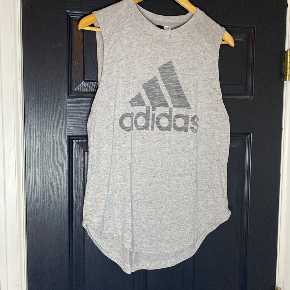 Adidas workout top grey